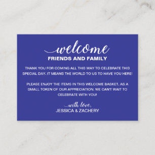 Carte De Placement Sac cadeau de bienvenue Mariage blanc sur bleu