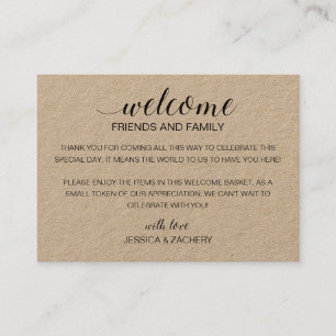 Carte De Placement Sac cadeau Rustique Mariage Bienvenue Invités