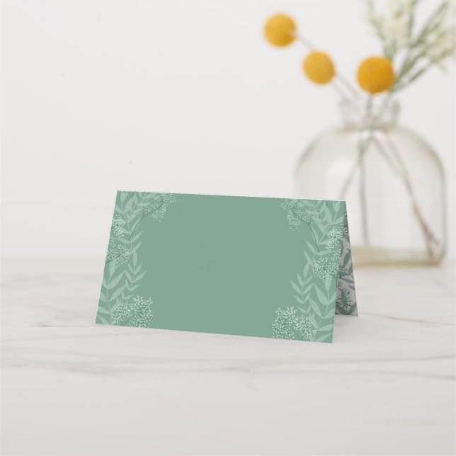 Carte De Placement Sage Green Mariage Vintage Botanique (Devant)