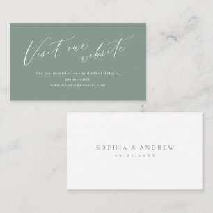 Carte De Placement Sage Green script minimaliste site Web Insérer une