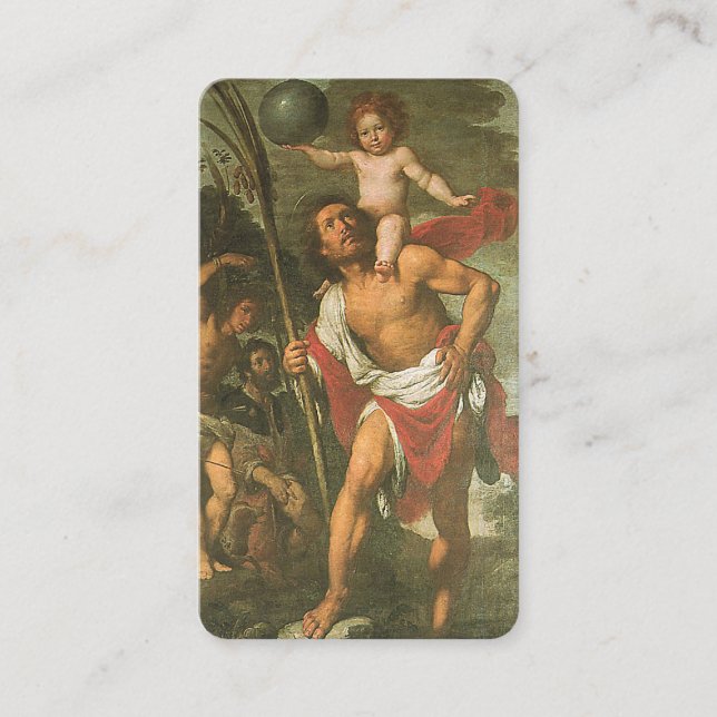 Carte De Placement Saint Christopher Jésus Prière religieuse catholiq (Devant)