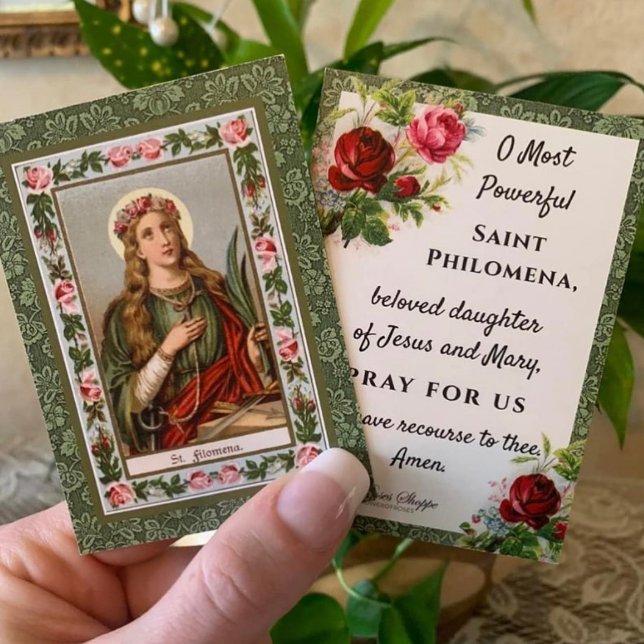 Carte De Placement Saint Philomène Religieux Catholique Sainte Prière (Créateur téléchargé)