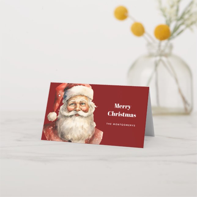 Carte De Placement Santa Claus Retro Christmas (Devant)