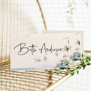 Carte De Placement Scène de plage de l'île tropicale