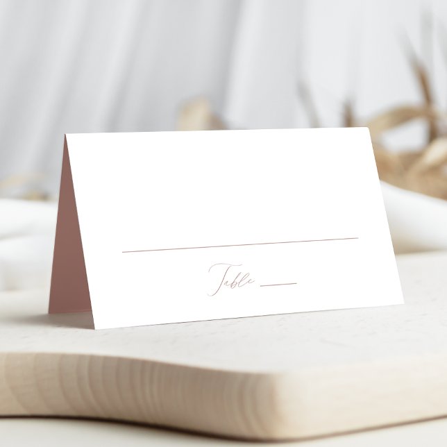 Carte De Placement Script élégant moderne Dusty Rose Mariage (Créateur téléchargé)
