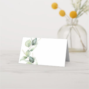 Carte De Placement Script floral Eucalyptus Mariage de verdure