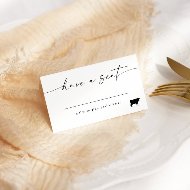 Carte De Placement Script moderne élégant Place Card Beef Option (Créateur téléchargé)