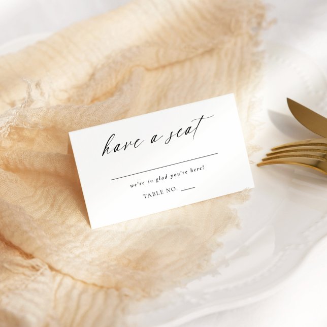 Carte De Placement Script moderne élégant Place Card Numéro de table (Créateur téléchargé)