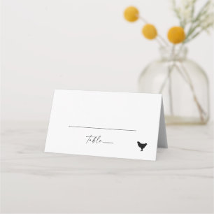 Carte De Placement Script moderne Poulet Option repas Mariage plié