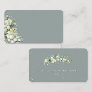 Carte De Placement Seafoam Green Snowberry+Eucalyptus Mariage plat