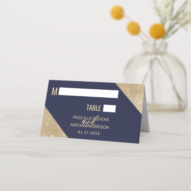 Carte De Placement Séquence de Parties scintillant Blue Faux de la Ma (Devant)