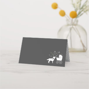 Carte De Placement Sibérie Husky Chien Baby shower Chien Chiot Gris