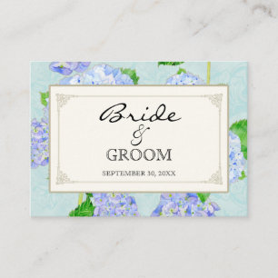Carte De Placement Siège de table Escort Blue Hydrangea dentelle Flor