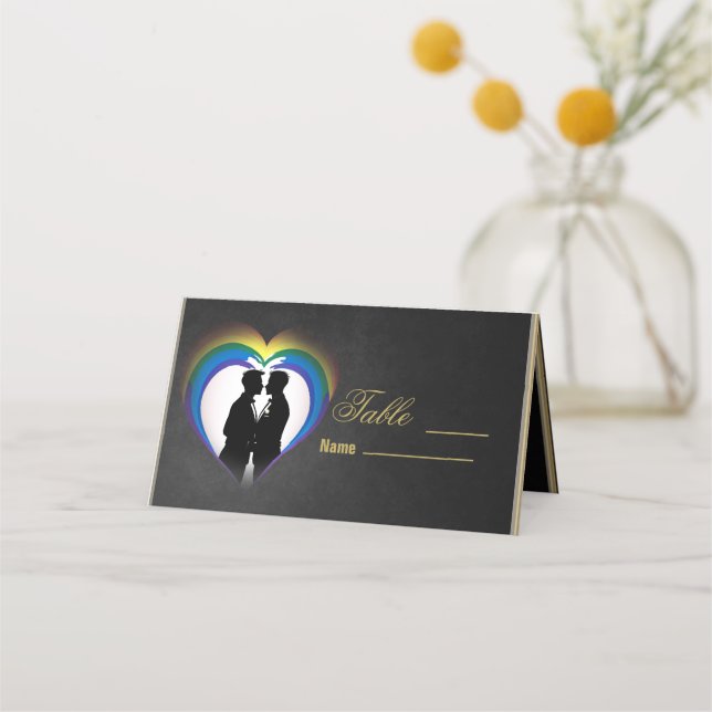 Carte De Placement Silhouettes homosexuelles élégantes. (Devant)