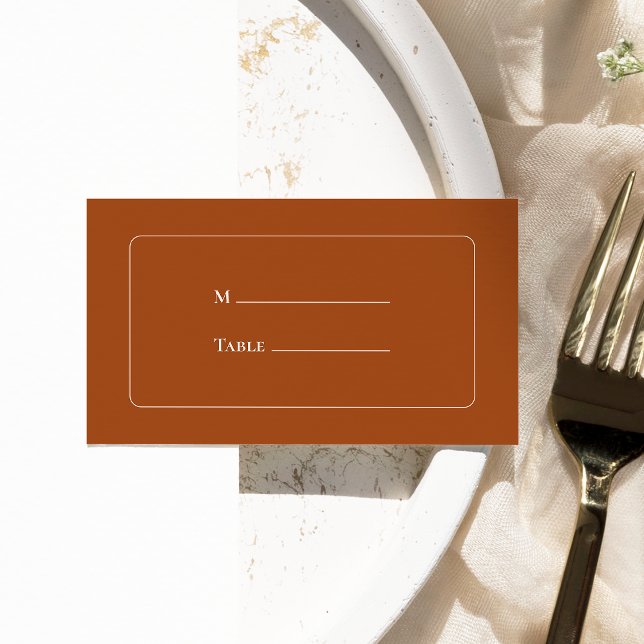 Carte De Placement Simple Boho Terracotta Mariage plat (Créateur téléchargé)