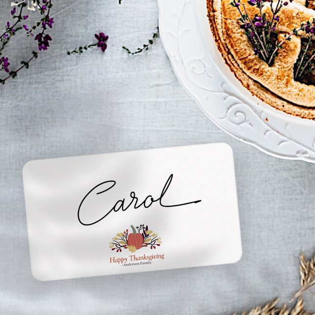 Carte De Placement Simple Chic Citrouilles d'automne Thanksgiving (Créateur téléchargé)