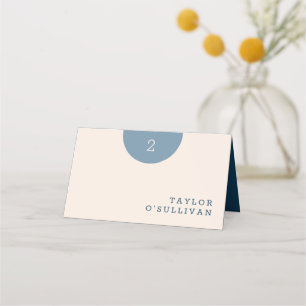 Carte De Placement Simple classique Mariage bleu et crème