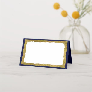 Carte De Placement Simple Elegant Classic Gold Blue Party Event