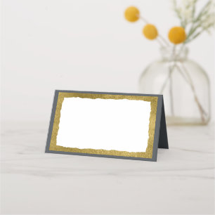 Carte De Placement Simple Elegant Classic Gold Grey Event