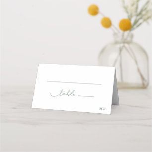Carte De Placement Simple Elegant Emerald Green Mariage de script mod