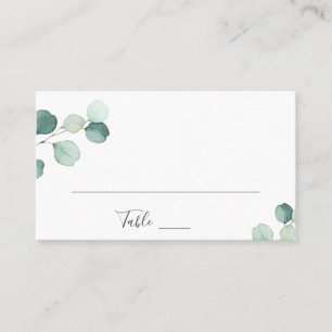 Carte De Placement Simple Elégant Verdure Rustique Eucalyptus Mariage