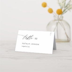 Carte De Placement Simple Mariage De Repas Noir Et Blanc