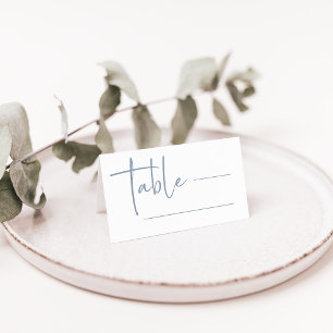 Carte De Placement Simple, moderne et minimaliste   Dusty Blue Mariag