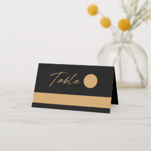 Carte De Placement Simple moderne Mariage noir et or
