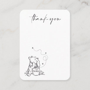 Carte De Placement Simple Remerciement pour Baby Shower Winnie l'ours