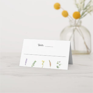 Carte De Placement Simple Russe Floral Boho Fleur sauvage Mariage