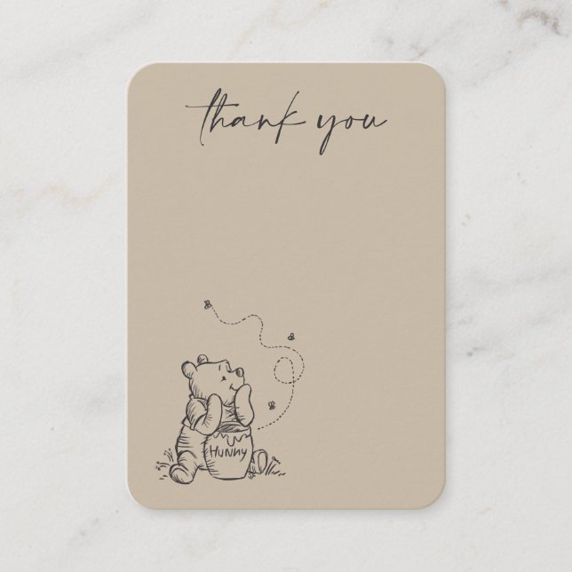Carte De Placement Simple Winnie le Merci de Baby shower de l'Ooh (Devant)