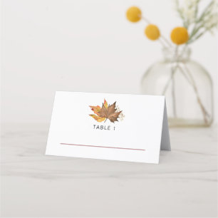 Carte De Placement Simples Automne Quitte le mariage extérieur