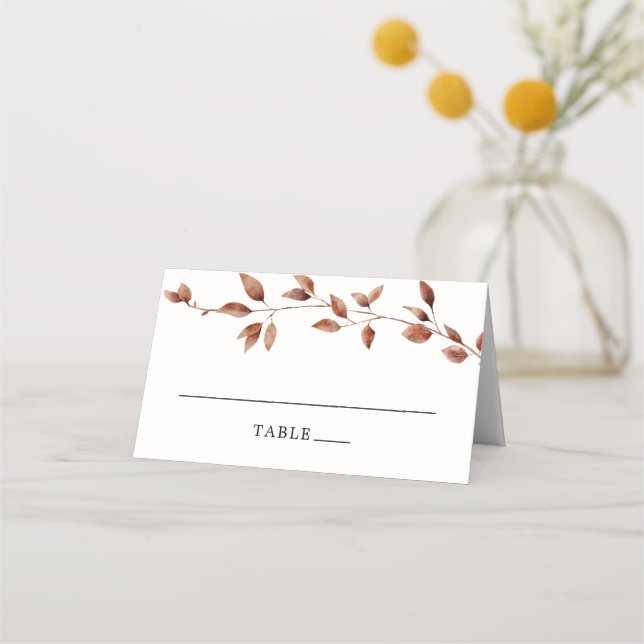 Carte De Placement Simples feuilles d'automne Mariage Ampersand Monog (Devant)