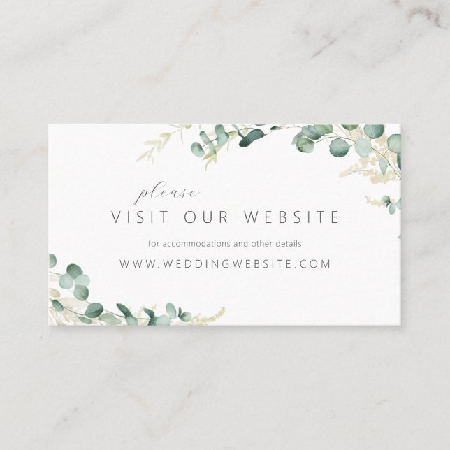 Carte De Placement Site mariage de l'eucalyptus rustique (Devant)
