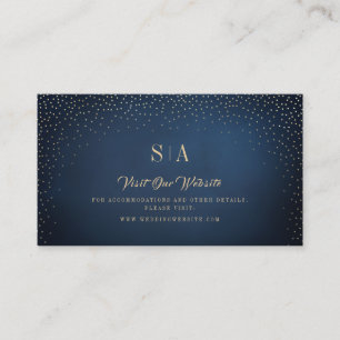 Carte De Placement Site Web du monogramme Marine & Gold Parties scint