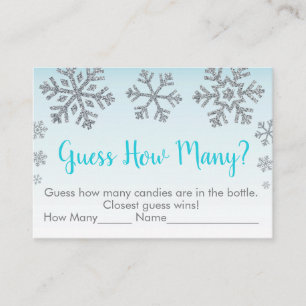 Carte De Placement Snowflake Blue & Silver Devinez Combien De Jeu De 