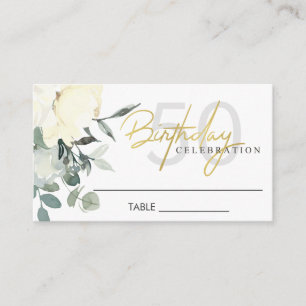 CARTE DE PLACEMENT SOFT IVORY BLANC FLORAL WATERCOLOR BUNCH ANNIVERSA