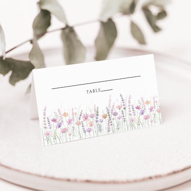 Carte De Placement Soft Pastel Floral Wildflower Wedding (Créateur téléchargé)