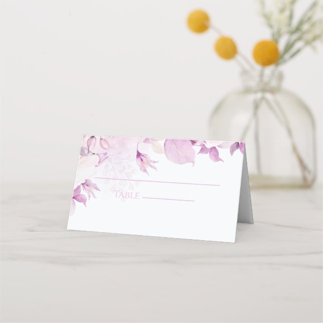 Carte De Placement Soft rose moderne Boho Mariage plié Carte Place (Devant)