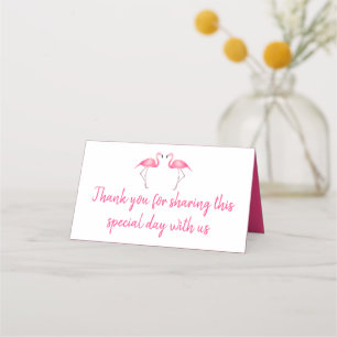 Carte De Placement Soirée de mariage du Flamant rose rose tropical
