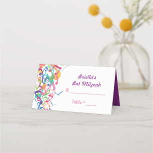 Carte De Placement SONS DE L'Escort Bat mitzvah du bar TORAH