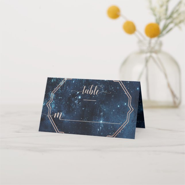 Carte De Placement Star Sky Celestial Galaxy Mariage Numéro de table (Devant)