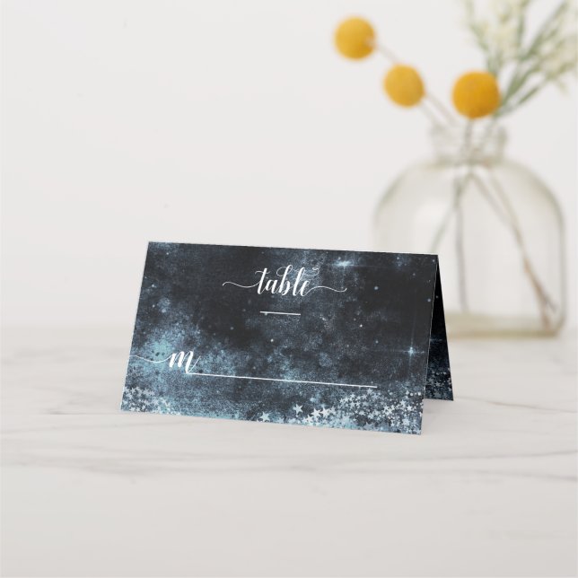 Carte De Placement Star Struck Aquarelle Galaxy Mariage Numéro de tab (Devant)
