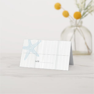 Carte De Placement Starfish Beach Mariage Bois Bleu Plié