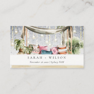 Carte De Placement Starry Nuit Tropical Palm Beach Cabana Mariage