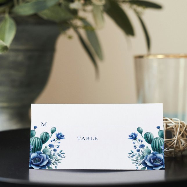 Carte De Placement Style bleu mexicain Quinceañera Personnalisé (Créateur téléchargé)