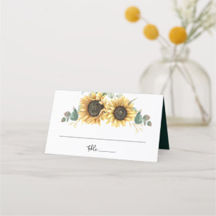 Carte De Placement Sunflower Eucalyptus Noms et Mariage de date