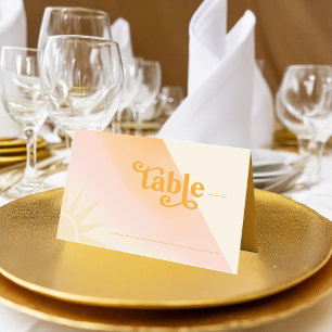 Carte De Placement Sunshine Typography Mariage Table ID1048
