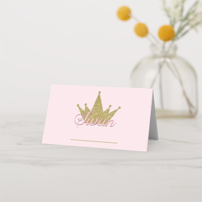 Carte De Placement Swan Princess Gold Anniversaire de fête Nourriture (Devant)
