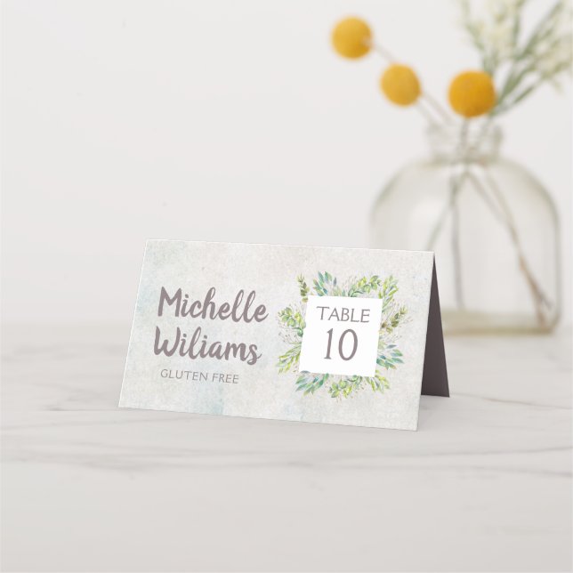 Carte De Placement Sweet Rustique Eucalyptus Mariage de verdure (Dos)